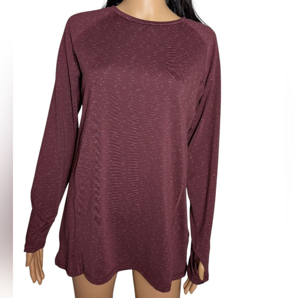 Earth Yoga Eggplant Purple Long Sleeve Shirt Large